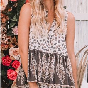 Boho Button Front Tank Top